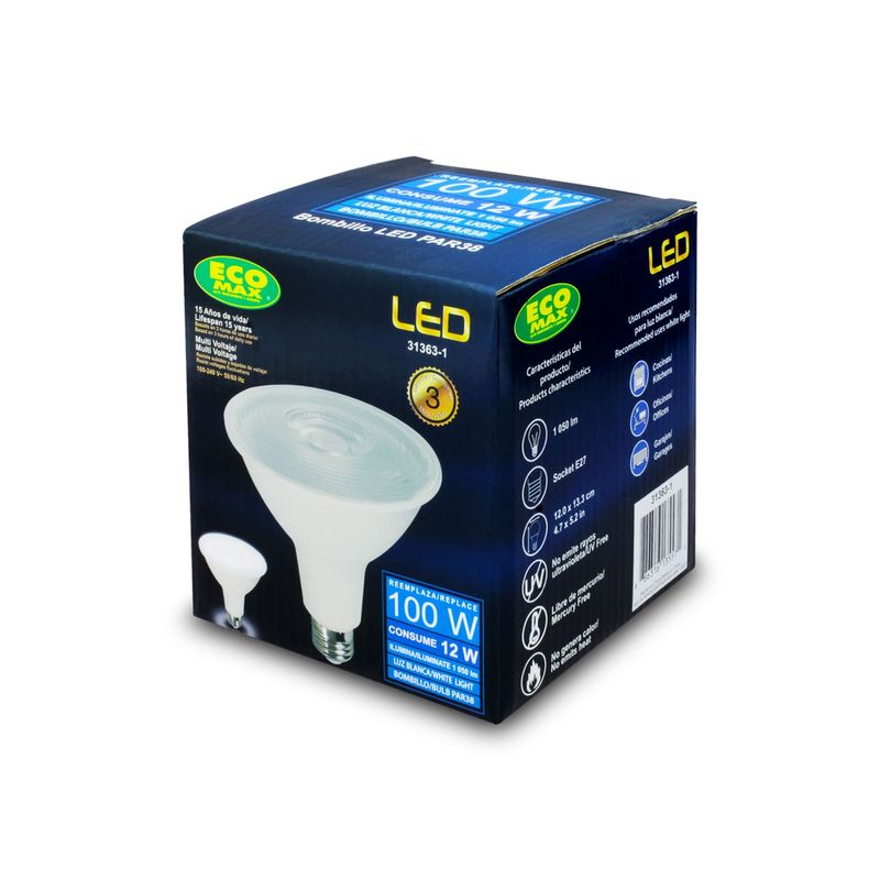 Foco-LED-PAR38-con-base-E27.-CARACTERISTICAS--12W-Luz-blanca-de-dia-1050-lumens-vida-util-15.000-horas.