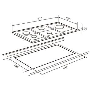 Cocina encimera EW 90 5G AI AL de 5 zonas de 870 mm. - TEKA