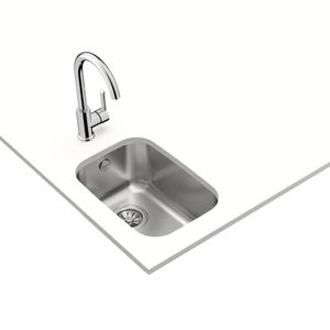 Fregadero Bajo Tope BE 1C de acero inoxidable para encimera de 1 cubeta de 433 x 307 mm. - TEKA