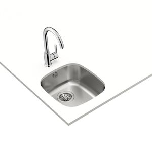 Fregadero Bajo Tope BE 1C de acero inoxidable para encimera de 1 cubeta de 395 x 365 mm. - TEKA