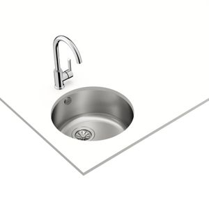 Fregadero Bajo Tope BE 1C Redondo de acero inoxidable para encimera de 1 cubeta de Ø450 mm. - TEKA
