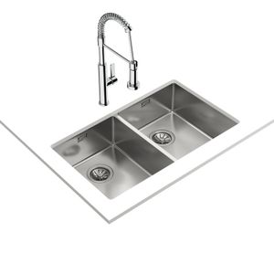 Fregadero BE LINEA RS15 740 de acero inoxidable con 2 cubetas SilentSmart de 740 x 440 mm. - TEKA