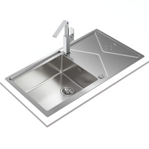 Fregadero BROOKLYN 60 M-XP 1C PLUS de acero inoxidable con 1 cubeta y escurridor de 984 x 504 mm. - TEKA