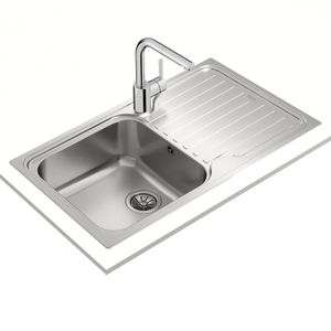 Fregadero CLASSIC 1C 1E reversible con 1 cubeta, escurridor y rebosadero de 860 x 500 mm. - TEKA