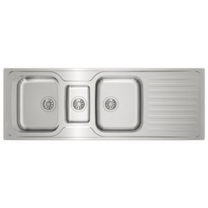 Fregadero CLASSIC reversible de acero inoxidable con 2 cubetas y 1 rebosadero de 1400 x 500 mm. - TEKA