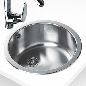 Fregadero Redondo ERC1C empotrado de acero inoxidable de 1 cubeta de 450 mm de diámetro. - TEKA