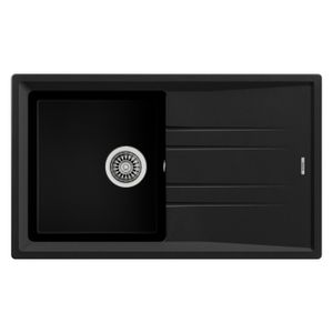 Fregadero STONE 50 B-TG 1C reversible de Tegranite+ NEGRO de 1 cubeta de 860 x 510 mm. - TEKA