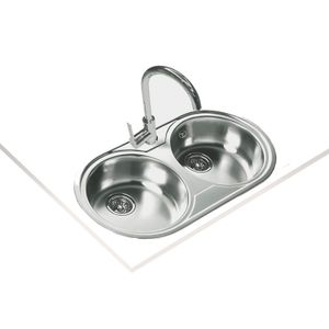 Fregadero TEKAWAY DR80 2C + GRIFO IN 915 2C de caño alto de 840 x 440 mm. - TEKA