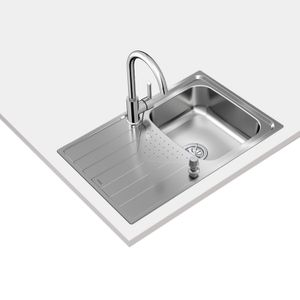 Fregadero TEKAWAY UNIVERSE 1C reversible de acero inoxidable de 2 cubetas de 790 x 500 mm. - TEKA