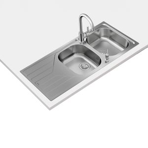 Fregadero TEKAWAY UNIVERSE 80 2C reversible de acero inoxidable de 2 cubetas de 1160 x 500 mm. - TEKA