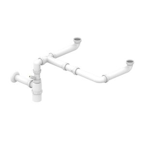 Desagüe de 1-1/2" salvaespacio doble para 2 cubetas. - TEKA