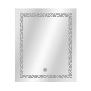 Espejo rectangular de 60 x 80 cm con luz led y textura rocosa para baño - ORGILL