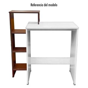 Escritorio grulla de 87 x 80 x 40 cm color nogal con repisas. - MUEBLE FACIL