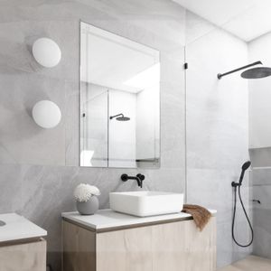 Espejo rectangular de 60 x 80 cm con textura de líneas contorneadas para baño - K HOME