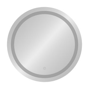 Espejo redondo con diámetro de 70 cm, luz led y textura en elipse para baño - ORGILL