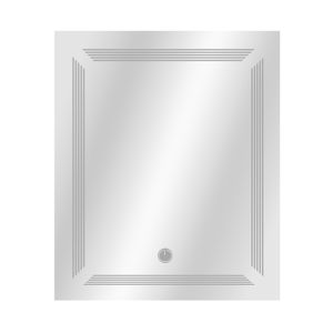 Espejo rectangular vertical de 60 x 80 cm con luz led y textura de líneas rectas para baño - ORGILL