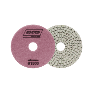 Disco flexible para pulir mármol de 4" de diametro, 20 mm orificio central grano G1500 - NORTON