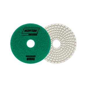 Disco flexible para pulir mármol de 4" de diametro, 20 mm orificio central grano G800 - NORTON