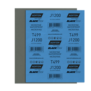 Lija de papel microfina T499 de carburo de silicio de 230mm x 280 mm grano G1200 - NORTON