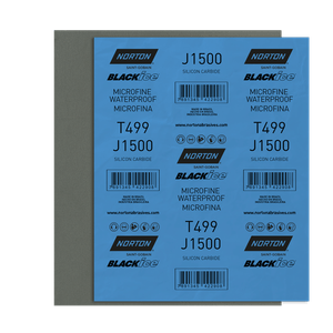 Lija de papel microfina T499 de carburo de silicio de 230mm x 280 mm grano G1500 - NORTON