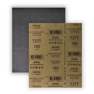 Lija al agua T277 de óxido de aluminio de 230mm x 280 mm grano G180 - NORTON