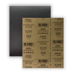 Lija al agua T277 de óxido de aluminio de 230mm x 280 mm grano G320 - NORTON
