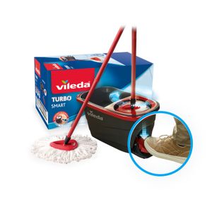 Set de limpieza "Turbo Smart" con cubeta de escurrir y trapeador armable. - VILEDA