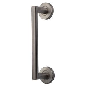 Manillon redondo plateado de acero inoxidable para puertas. - HERRAYMA
