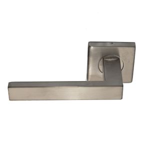 Juego de manija cuadrada de acero inoxidable para puerta principal. - DIHER