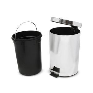 Tacho metálico con 8 lt de capacidad y apertura con el pie, para basura. - K HOME