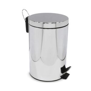 Tacho metálico con 12 lt de capacidad y apertura con el pie, para basura. - K HOME