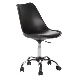 Silla giratoria color negro sin brazo y de altura ajustable. - WRT