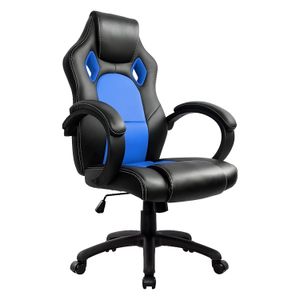 Silla GAMER de altura ajustable, color negro con azul. - WRT