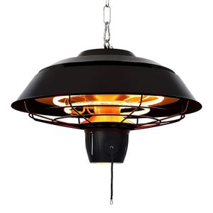 Calefactor de patio de 1500 W color negro para colgar en el techo. - K HOME
