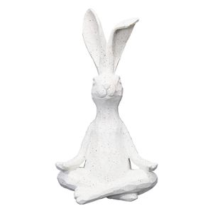 Adorno para jardín de 10 x 13 x 25 cm en forma de "Conejo meditando". - K HOME