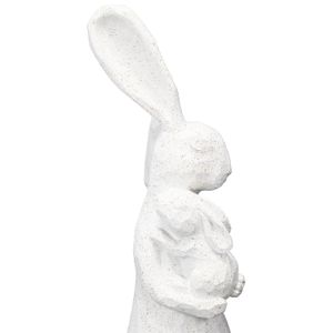 Adorno para jardín de 10 x 15 x 33 cm en forma de "Conejo bebé con su madre". - K HOME