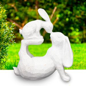 Adorno para jardín de 19 x 8 x 22 cm en corma de "Conejo acostado". - K HOME