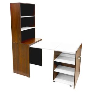 Escritorio plegable "Monarca" con librero y subdivisiones. - MUEBLE FACIL
