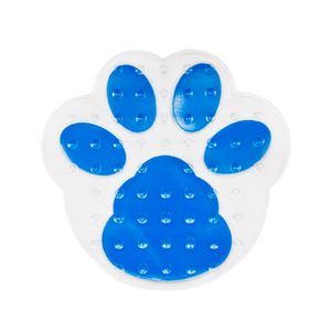 Tapete de baño diseño HUELLA antideslizante Azul / traslúcido de 45 x 46 cm. - DAMECOS