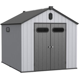 Bodega plástica tipo CASA gris de 122 x 116 x 204 cm para patio. - OISA
