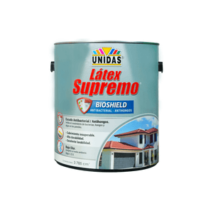 Pintura látex SUPREMO Verde Olivo con tecnología Bioshield 99 % antibacterial 1gl. - PINTURAS UNIDAS