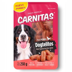 Snack para perro CARNITAS premium tipo Mini Salchichas de carne 250 gr. - MIMMA