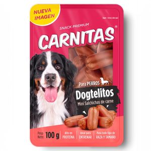 Snack para perro CARNITAS premium tipo Mini Salchichas de carne 100 gr. -
