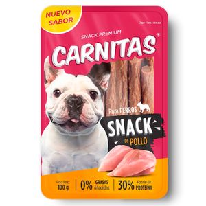 Snack para perro CARNITAS premium con sabor a Pollo sin grasas añadidas 100 gr. - MIMMA