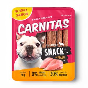 Snack para perro CARNITAS premium con sabor a Pollo sin grasas añadidas 30 gr. - MIMMA