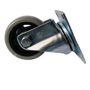 Garrucha giratoria de 3" con rueda de PVC gris Carga: 90 kg. - RYG