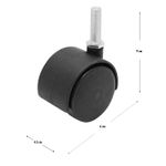 Garrucha-de-2-pulgadas-con-2-llantas-de-nylon-rigido-y-anclaje-roscado-3-8-de-360º.-CARGA-LIVIANA-de-40-kg.