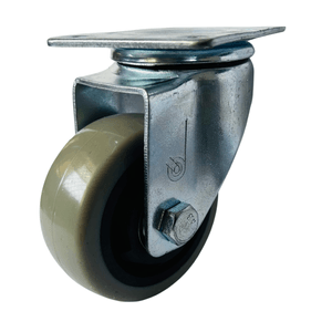 Garrucha giratoria de 2" con rueda de PVC gris Carga: 50 kg. - RYG