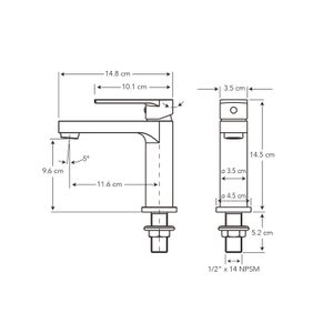 Llave sencilla para lavabo estilo "Berlín" negro mate para agua fría. - BRIGGS