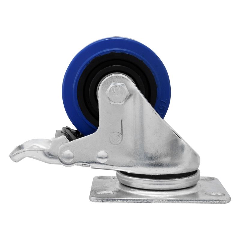Garrucha-azul-de-3-pulgadas-con-llanta-de-caucho-macizo-con-freno-de-pie.